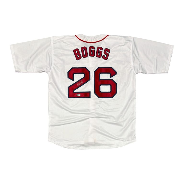 Wade Boggs Signed Boston Red Sox Custom Jersey Beckett Witness BAS COA
