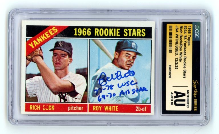 Roy White 1966 Topps #234 Signed RC w 69-70 All Star + 77-78 WSC JSA CGC 10 Auto