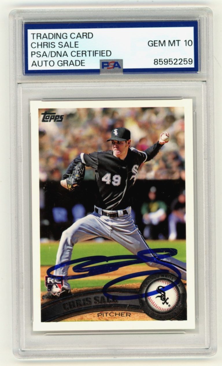 Chris Sale Signed 2011 Topps #65 Rookie RC PSA 10 Auto White Sox