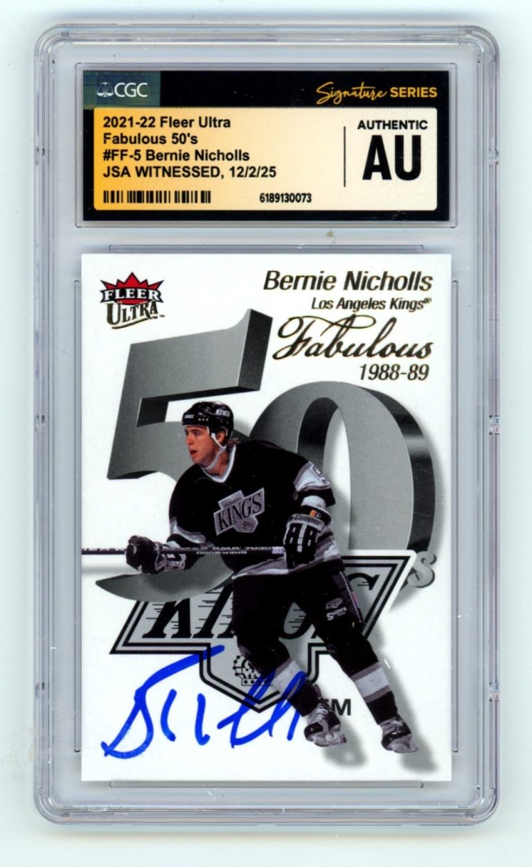 Bernie Nicholls 2021-22 Fleer Ultra Fabulous 50's Signed JSA CGC Authentic Kings