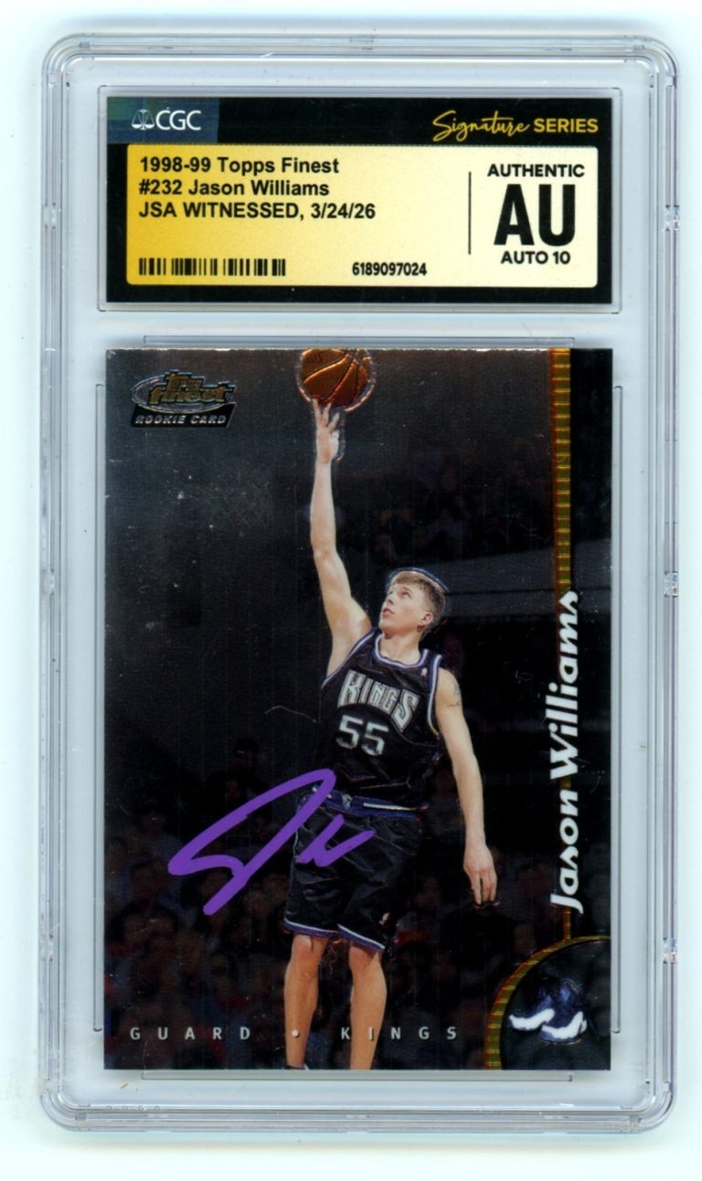 Jason Williams 1998-99 Topps Finest Signed Rookie RC JSA CGC Authentic 10 Auto