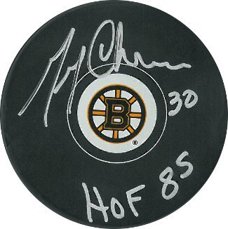 Gerry Cheevers Boston Bruins Hockey Puck HOF 85 HOF 85