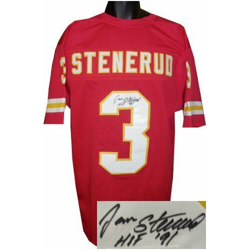 Jan Stenerud signed Red TB Custom Stitched Pro Style FB Jersey HOF 91 XL- JSA