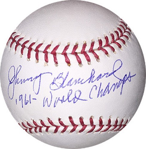 Johnny Blanchard signed MLB Baseball w/ 1961 World Champs -COA (NY Yankees)