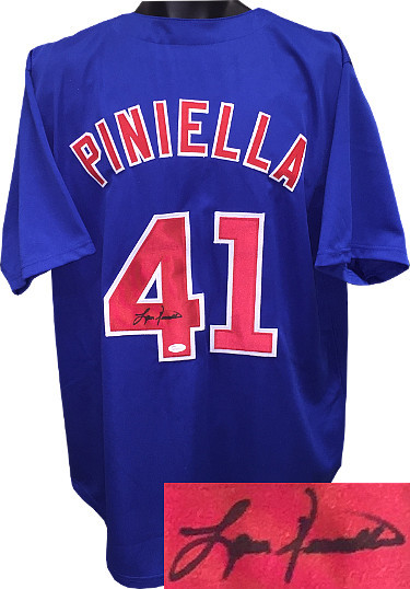 Lou Piniella signed Blue TB Custom Stitched Baseball Jersey XL- JSA Hologram