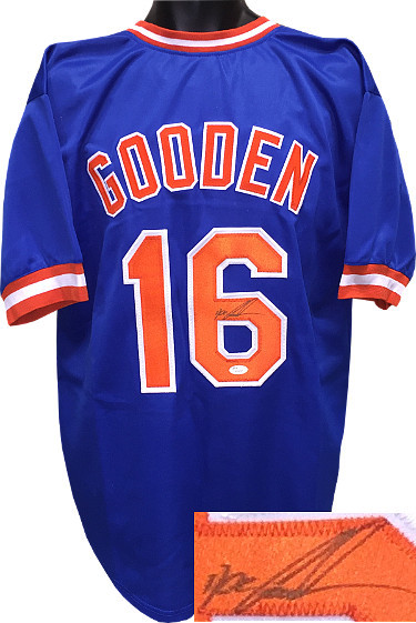 Doc Gooden signed Blue TB Custom Stitched Baseball Jersey XL- JSA Hologram