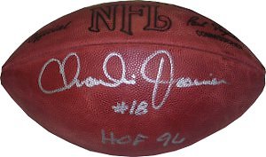 Charlie Joiner signed Official NFL Tagliabue Football  #18 & HOF 96-NSD Holo/COA