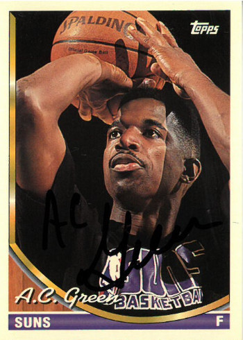 AC (A.C.) Green signed Phoenix Suns 1994-95 Topps Basketball  On Card  Auto #227