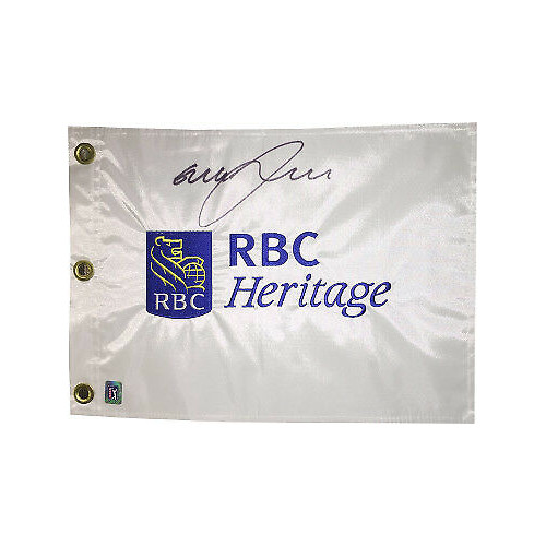 Graeme McDowell signed RBC Heritage White PGA Tour Embroidered Flag- JSA Holo