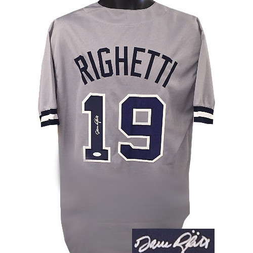 Dave Righetti signed Gray TB Custom Stitched Baseball Jersey XL- JSA Witnessed