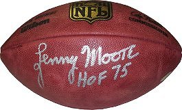 Lenny Moore signed Official NFL New Duke Football  w/ HOF 75- JSA HOLO #DD39366