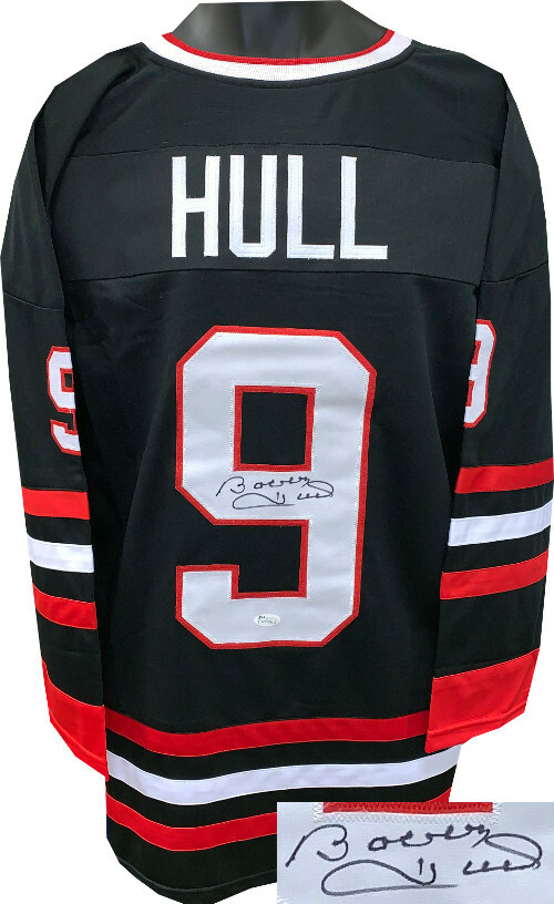 Bobby Hull signed Black TB Custom Pro Style Hockey Jersey XL- JSA Hologram
