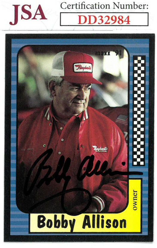 Bobby Allison signed 1991 Maxx Charlotte Trading Card #27- JSA Holo #DD32984