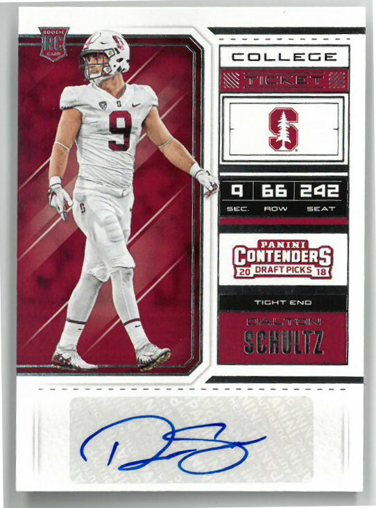 Dalton Schultz signed Stanford 2018 Panini Contenders Draft Picks RC Card #167