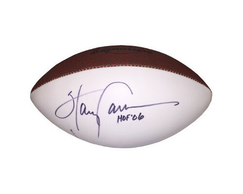 Harry Carson signed Wilson Signature White Panel Football  w/ HOF 06  minor spot