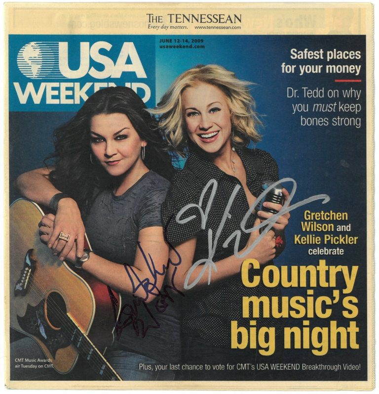Kellie Pickler/Gretchen Wilson dual signed USA Weekend Magazine June 2009- JSA