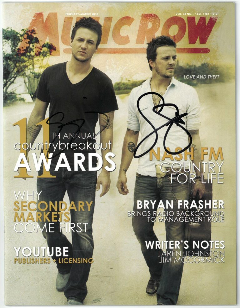Love and Theft- Stephen Barker Liles/Eric Gunderson signed Music Row Magazine