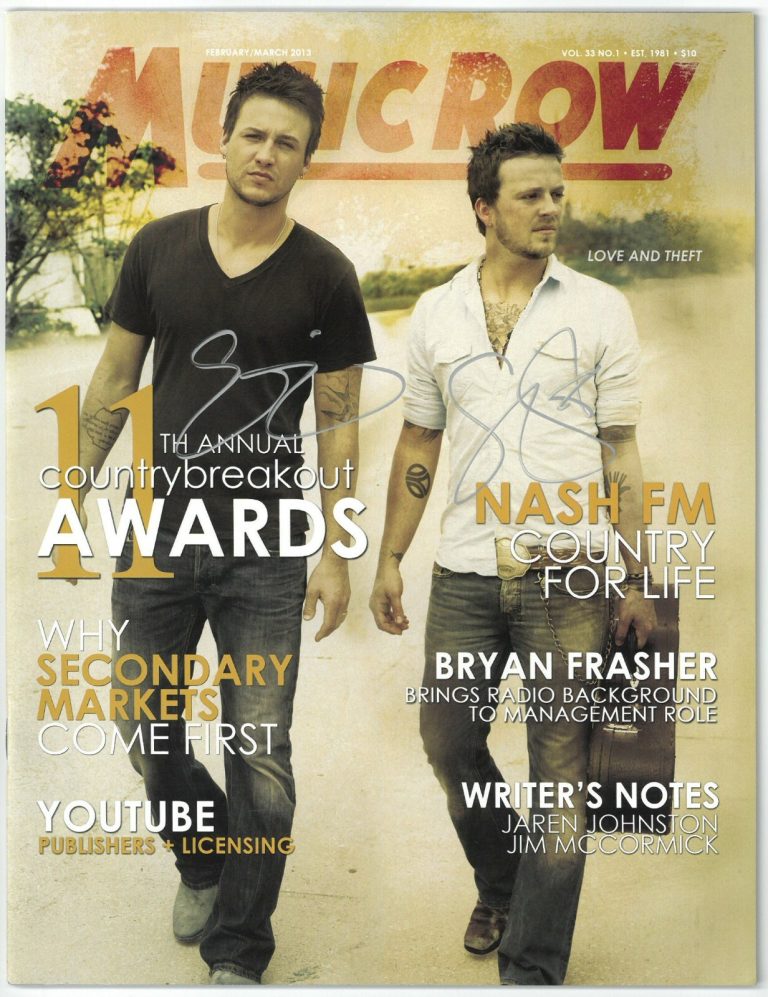 Love and Theft- Stephen Barker Liles/Eric Gunderson signed Music Row Magazine