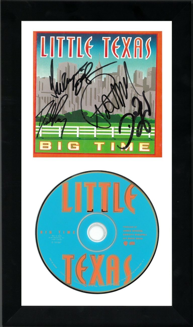 Little Texas Band signed 1993 Big Time Album CD Cover w/ CD Framed-5 sigs - JSA