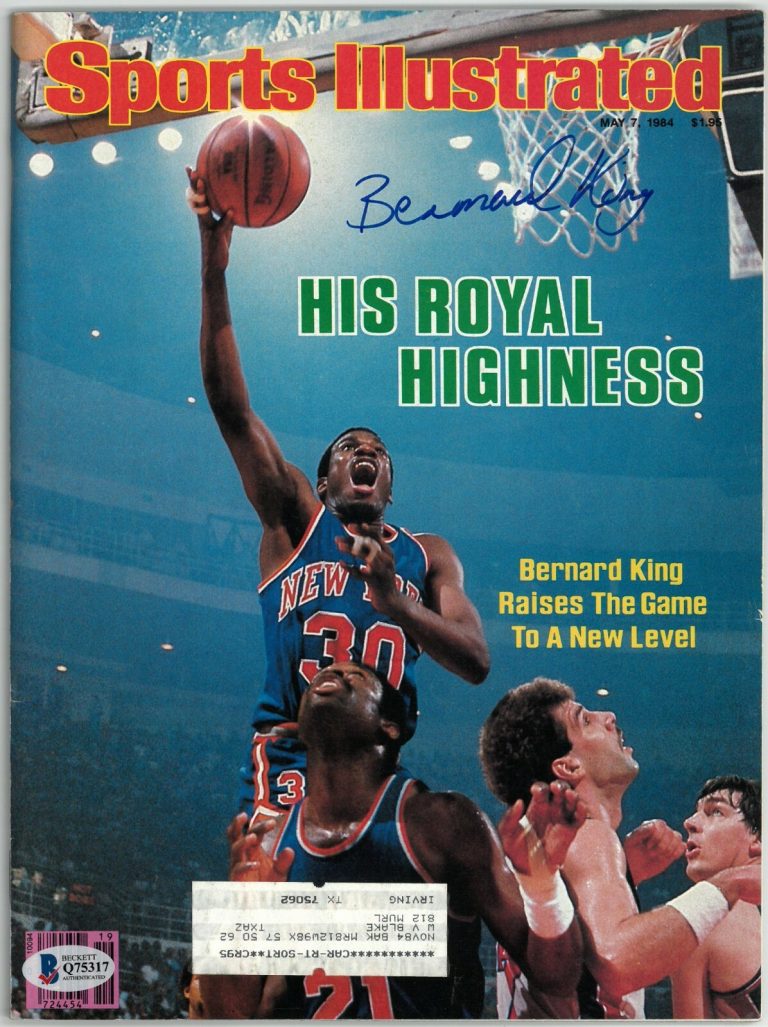 Bernard King signed NY Knicks Sports Illustrated Full Magazine 5/7/1984- BECKETT