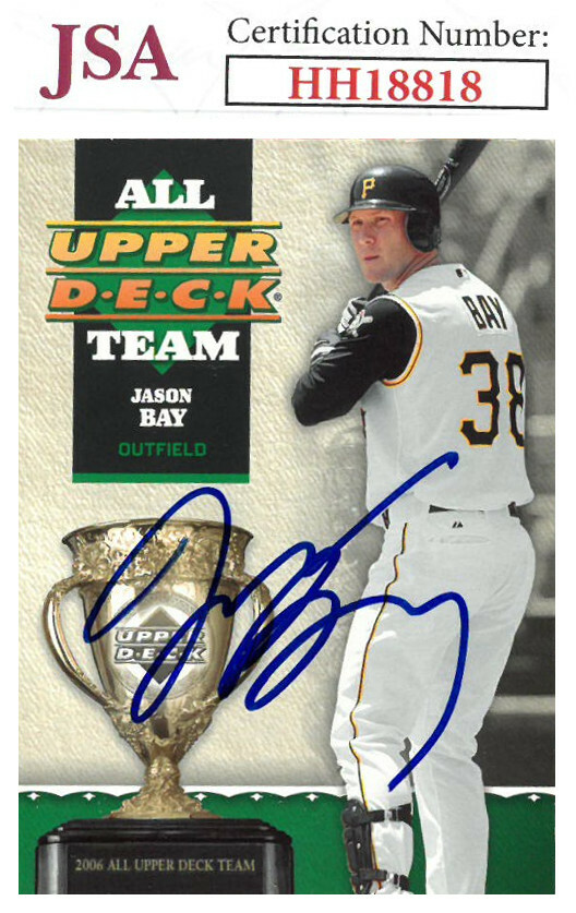 Jason Bay signed Pittsburgh Pirates 2006 Upper Deck Card #UD-23- JSA #HH18818