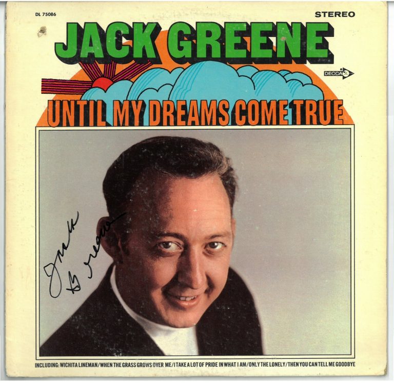Jack Greene signed '69 Until My Dreams Come True Album Cover/LP/Vinyl Record JSA