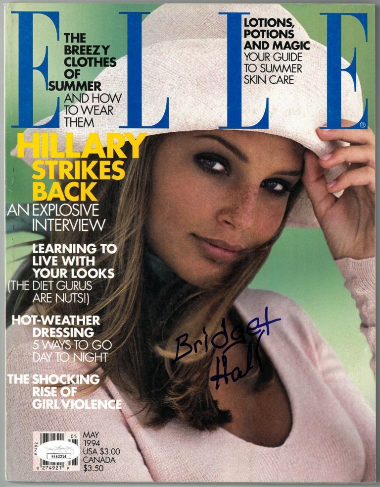Bridget Hall signed Elle Magazine May 1994-JSA #EE63214 - Supermodel (No label)