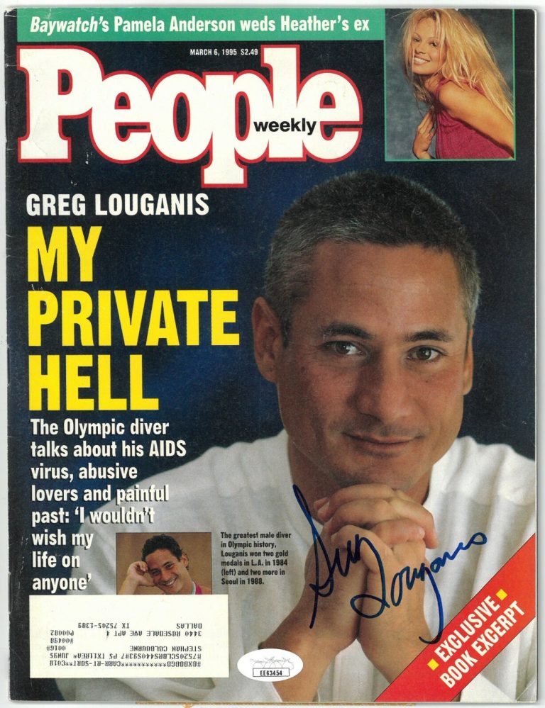 Greg Louganis signed People Weekly Full Magazine 3/6/1995- JSA #EE63454 Olympics