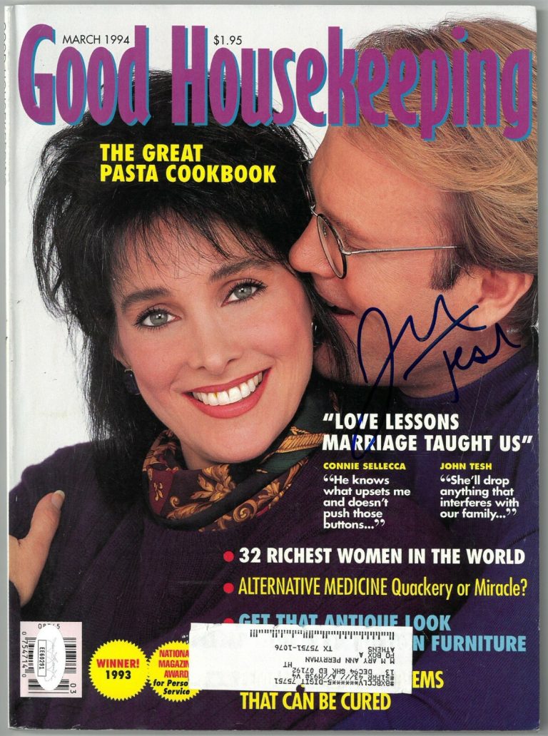 John Tesh signed Good Housekeeping Full Magazine March 1994 cover wear- JSA