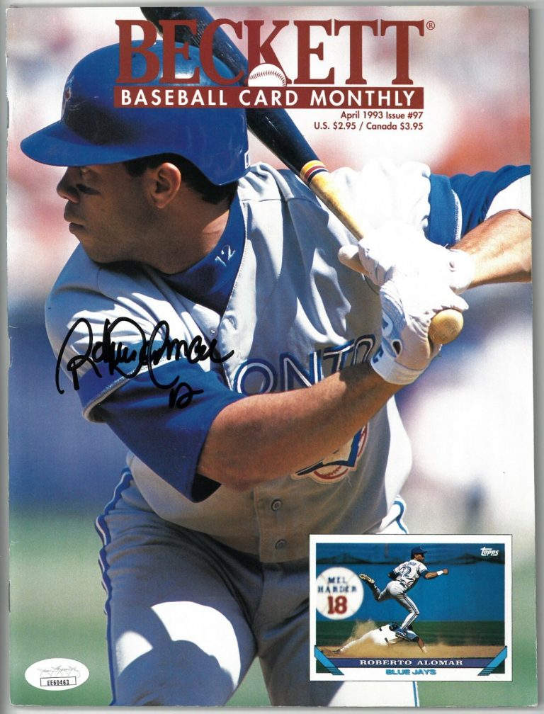 Roberto Alomar signed Beckett Baseball Card Monthly Magazine 4/1993 JSA NO LABEL