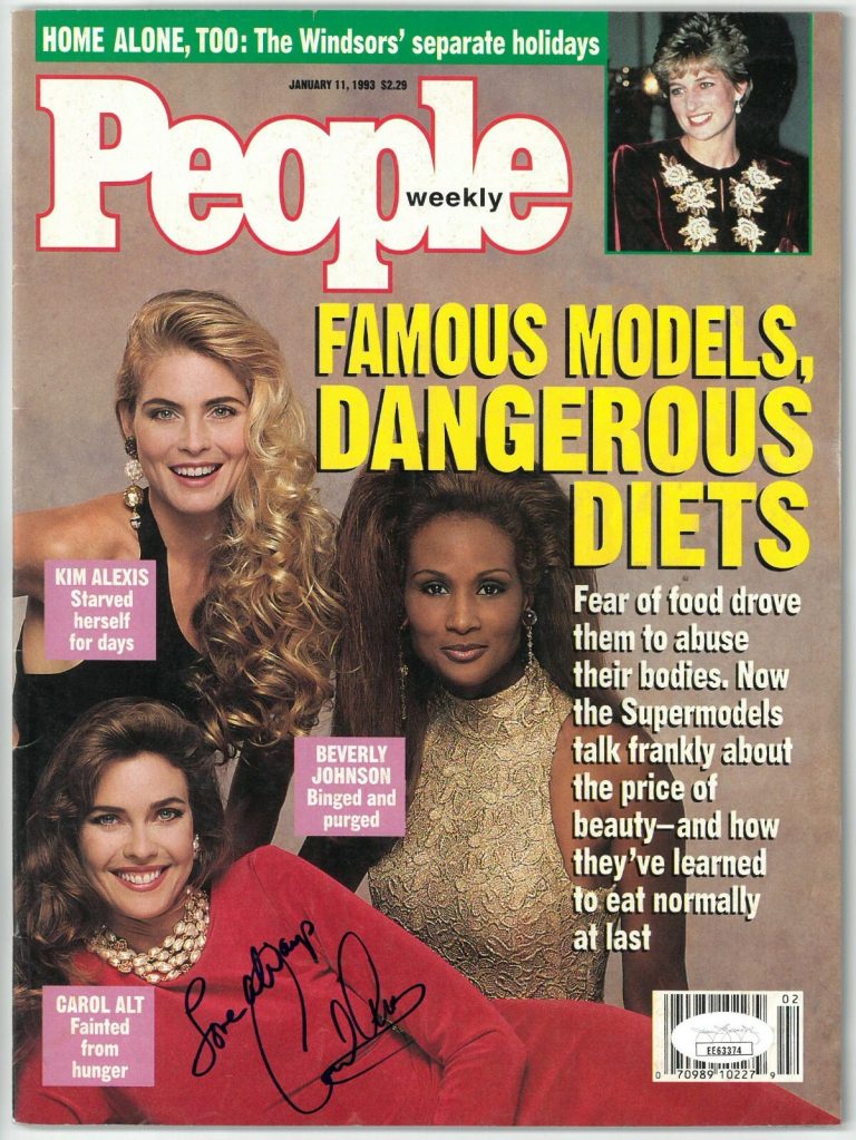 Carol Alt signed People Weekly Full Magazine 1/11/1993 - JSA #EE63374 No Label
