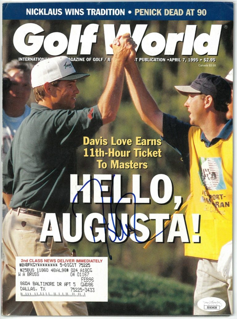 Davis Love, III signed Golf World Full Magazine 4/7/1995- JSA #EE63438