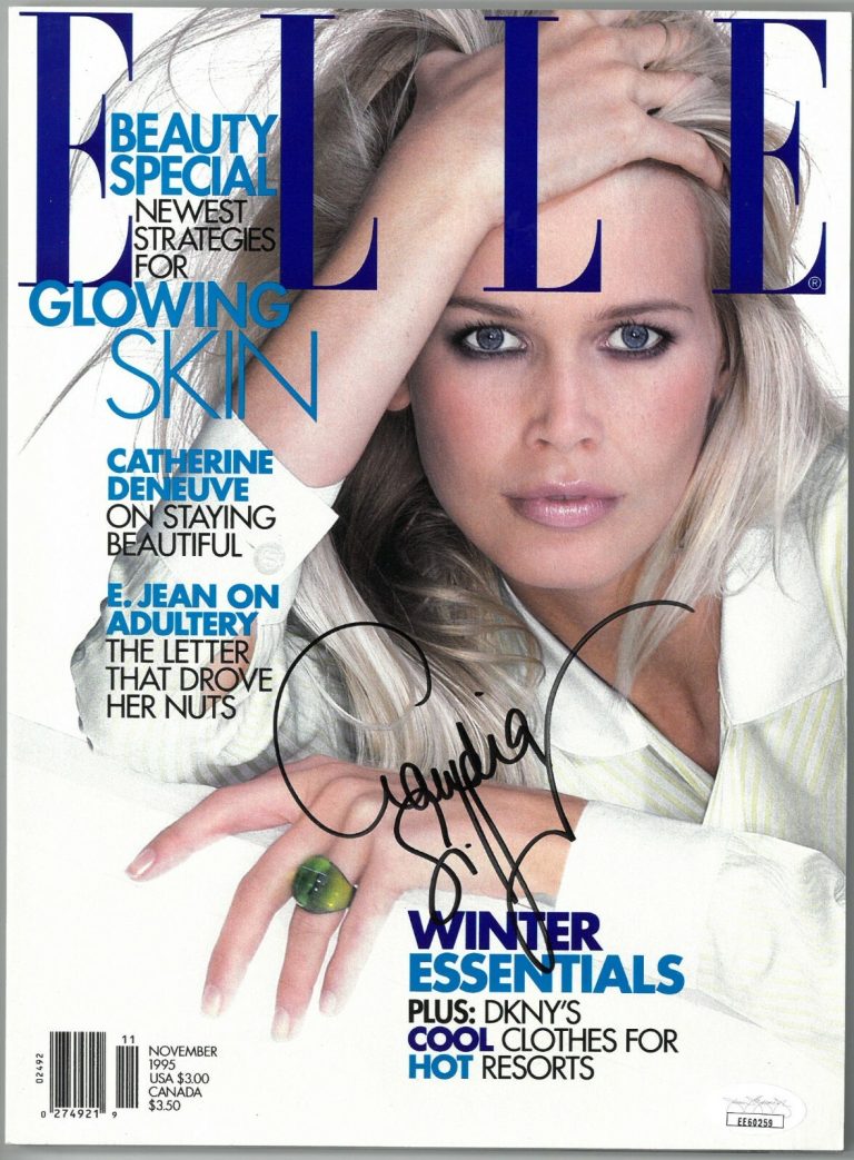 Claudia Schiffer signed Elle Full Magazine November 1995-JSA #EE60259 (no label)