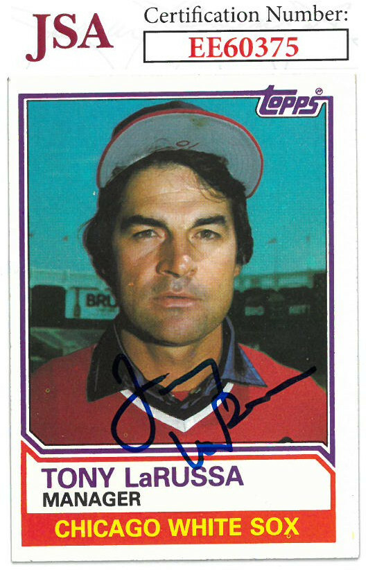 Tony La Russa signed Chicago White Sox 1983 Topps Baseball Card #216 - JSA