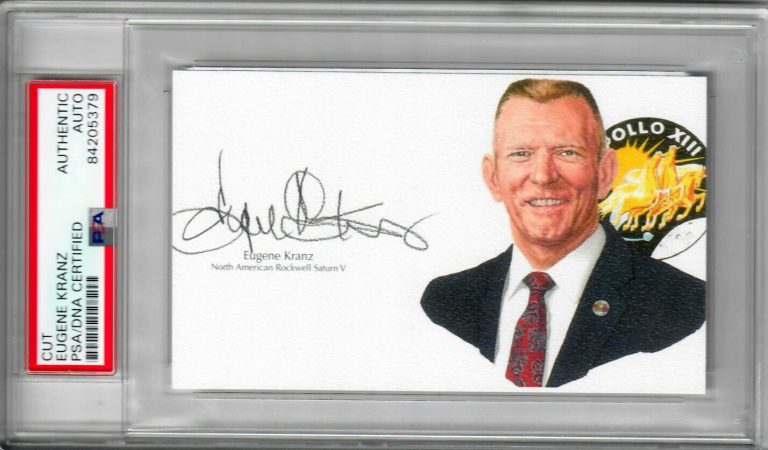 Gene/Eugene Kranz signed Apollo 13 Commander/Flight Director Cut Signature- PSA