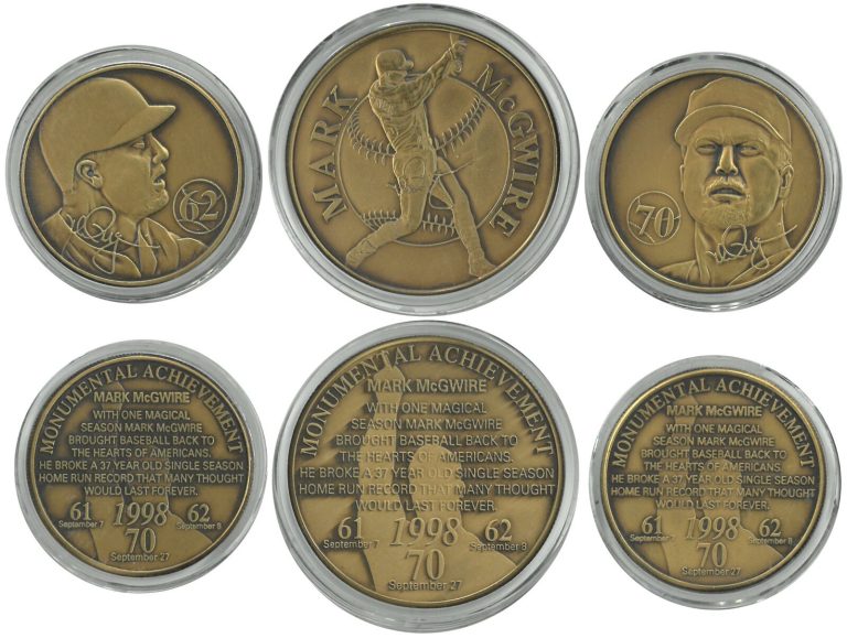 Mark McGwire Monumental Achievements Bronze Medallions Highland Mint Set of 3