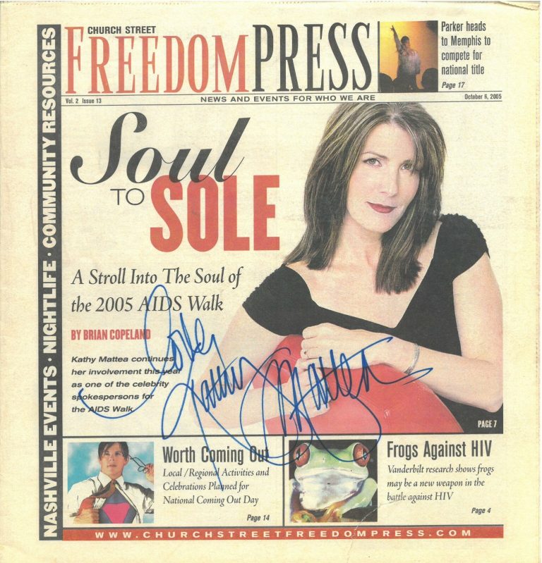 Kathy Mattea signed Freedom Press Full Magazine Oct 6, 2005 Love minor tear- JSA