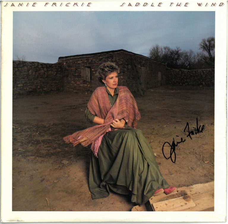 Janie Frickie signed 1988 Saddle the Wind Album Cover/LP/Vinyl Record - JSA
