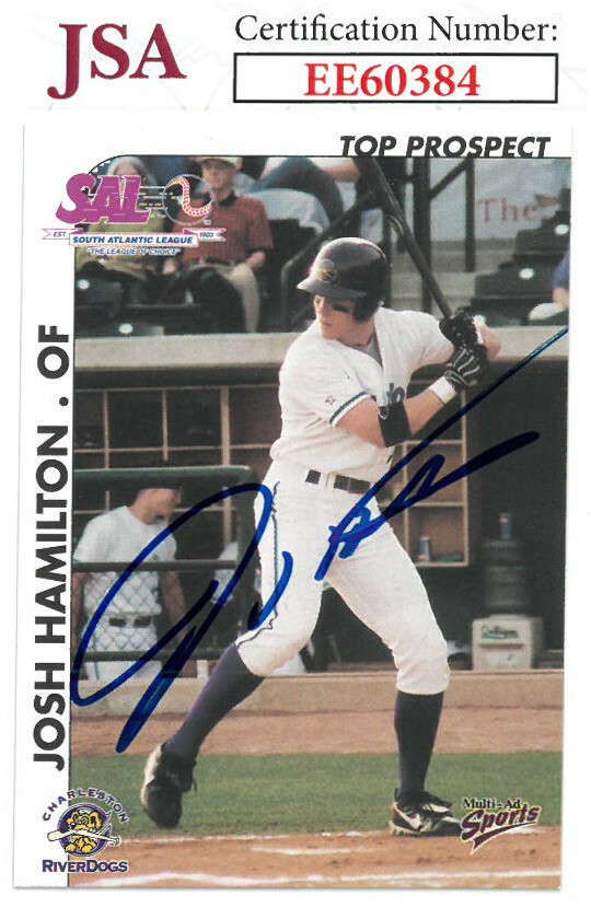 Josh Hamilton signed Charleston RiverDogs 2000 Minor League Baseball Card - JSA