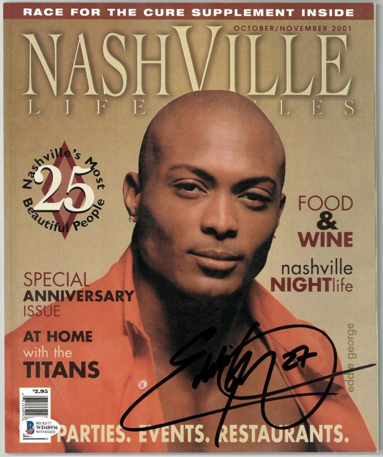 Eddie George signed Nashville Lifestyles Full Magazine Oct/Nov 2001 #27- Beckett