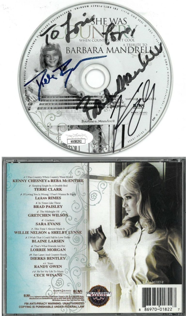 Kenny Chesney/Dierks Bently/Barbara Mandrell signed 2006 She Was Country CD-JSA