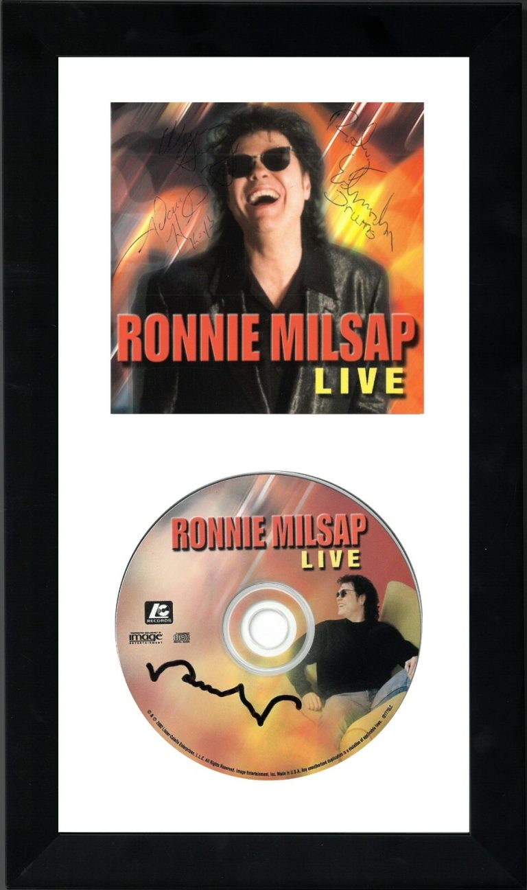 Ronnie Milsap signed 2002 Live Album CD w/ Cover Framed 4 sigs- Rodney Edmondson