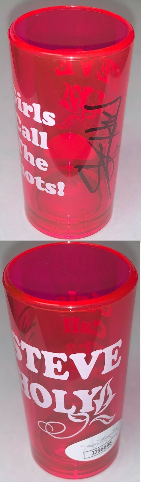 Steve Holy signed Girls Call The Shots Logo Pink Acrylic 3