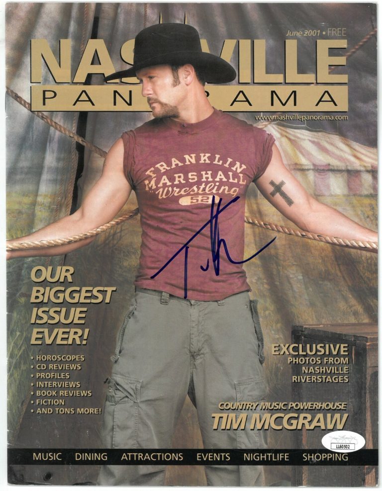 Tim McGraw signed June 2001 Nashville Panorama Magazine- JSA- No Label