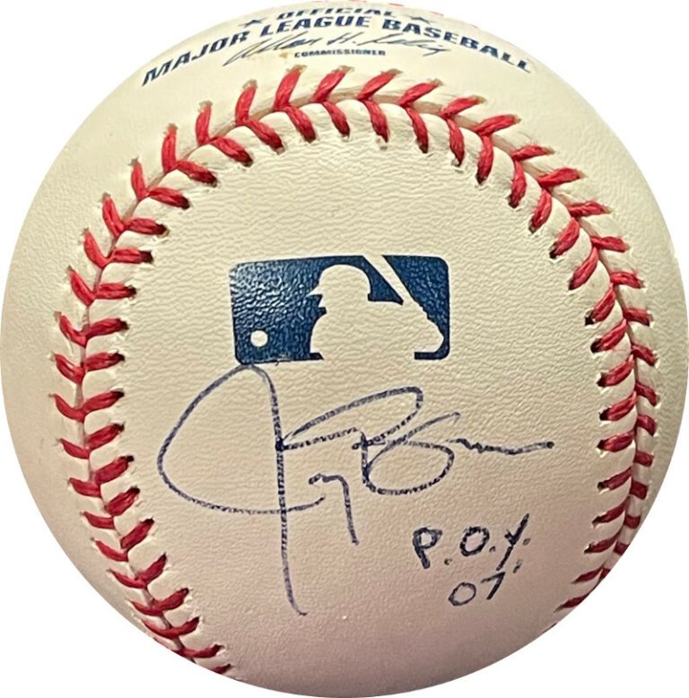 Jay Bruce signed Rawlings Official Major League Baseball POY 07- PSA #H12599