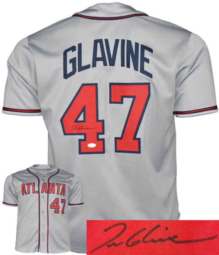 Tom Glavine signed Atlanta Gray Custom Stitched Baseball Jersey XL-JSA Witnessed