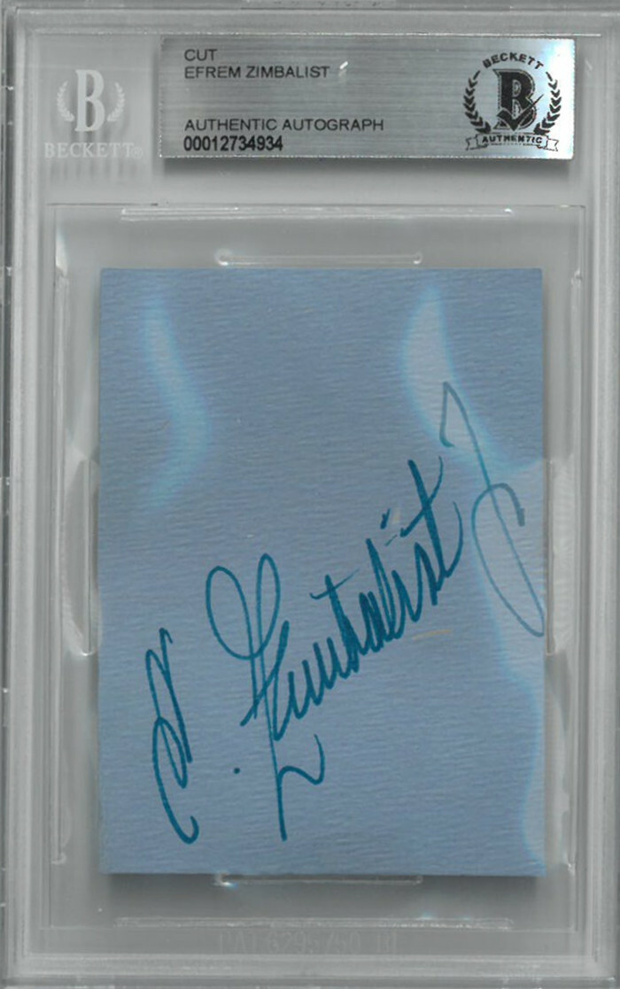 Efrem Zimbalist, Jr signed 2.25