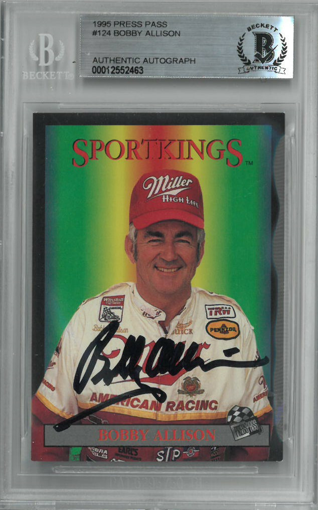 Bobby Allison signed NASCAR 1995 Press Pass Sportkings Card #124 - BAS/Beckett
