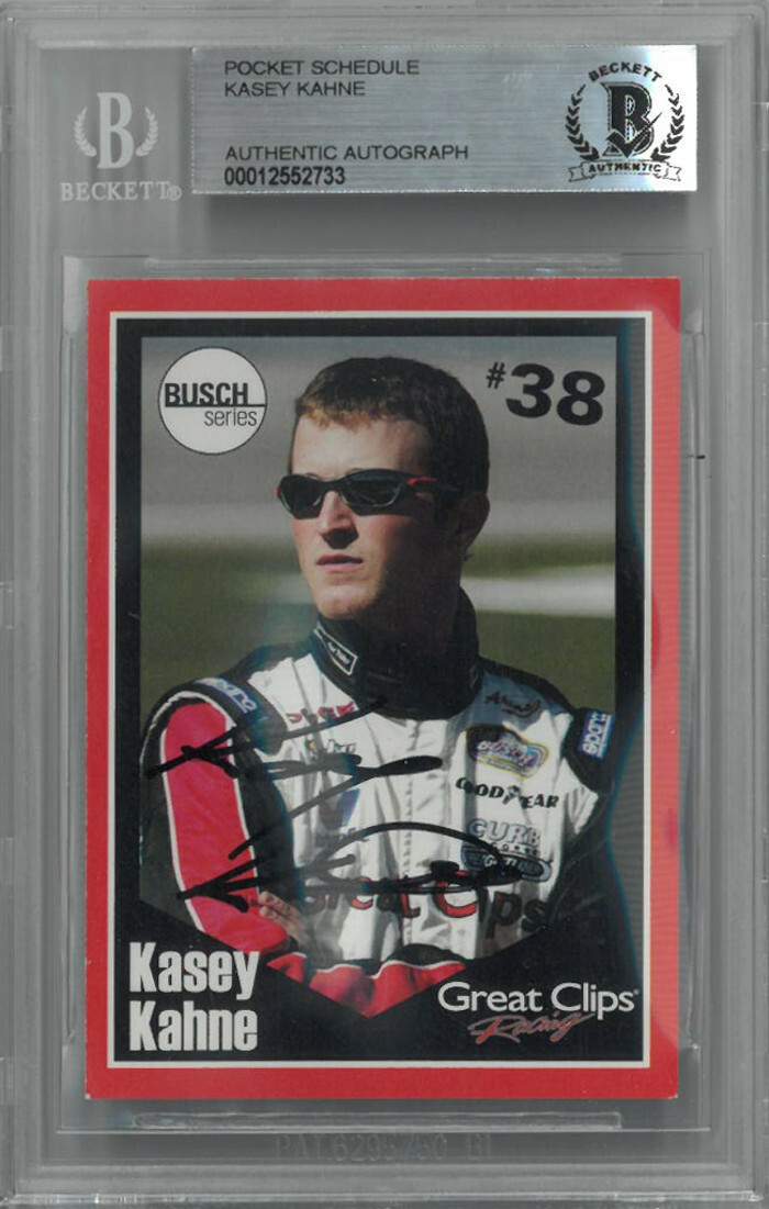 Kasey Kahne signed NASCAR Great Clips Busch Series Pocket Schedule #38- BAS