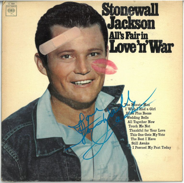 Stonewall Jackson signed 1966 All's Fair in Love 'n' War Album/LP/Vinyl Love JSA